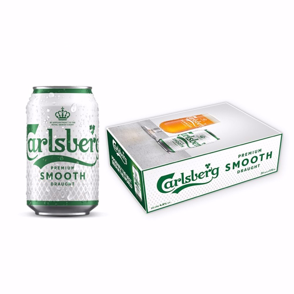 Thùng 24 Lon Bia Carlsberg Smooth Draught 330ml